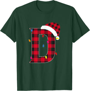 Awesome Letter M Initial Name Buffalo Plaid Christmas T-Shirt - T-Shirt | Forest