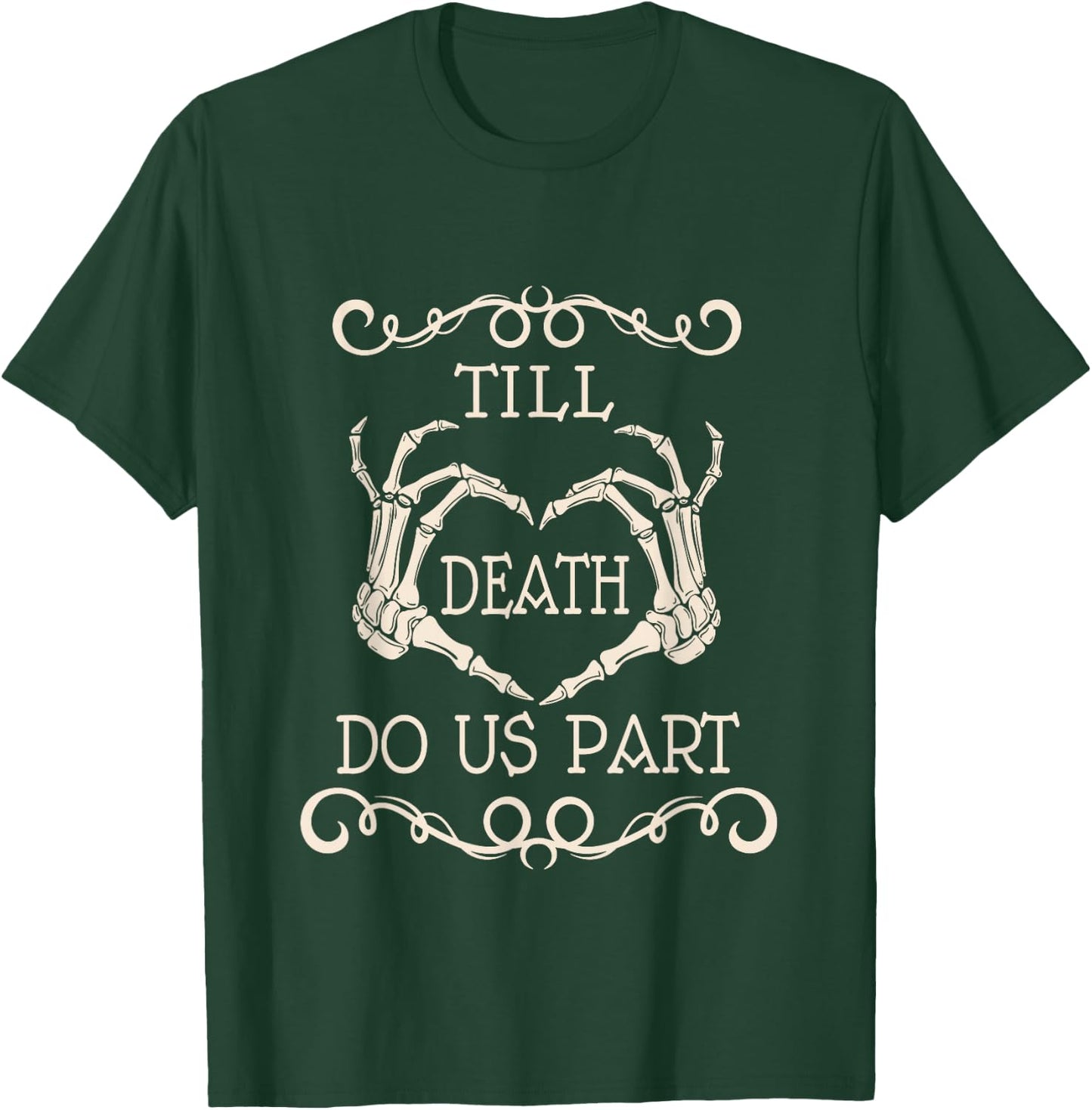 Skeleton Heart Designs Till Death Do Us Part Couples Black Cotton 100% Classic Fit Short Sleeve Small T-Shirt - T-Shirt | Forest