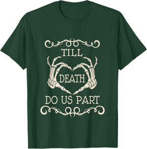 Skeleton Heart Designs Till Death Do Us Part Couples Black Cotton 100% Classic Fit Short Sleeve Small T-Shirt - T-Shirt | Forest