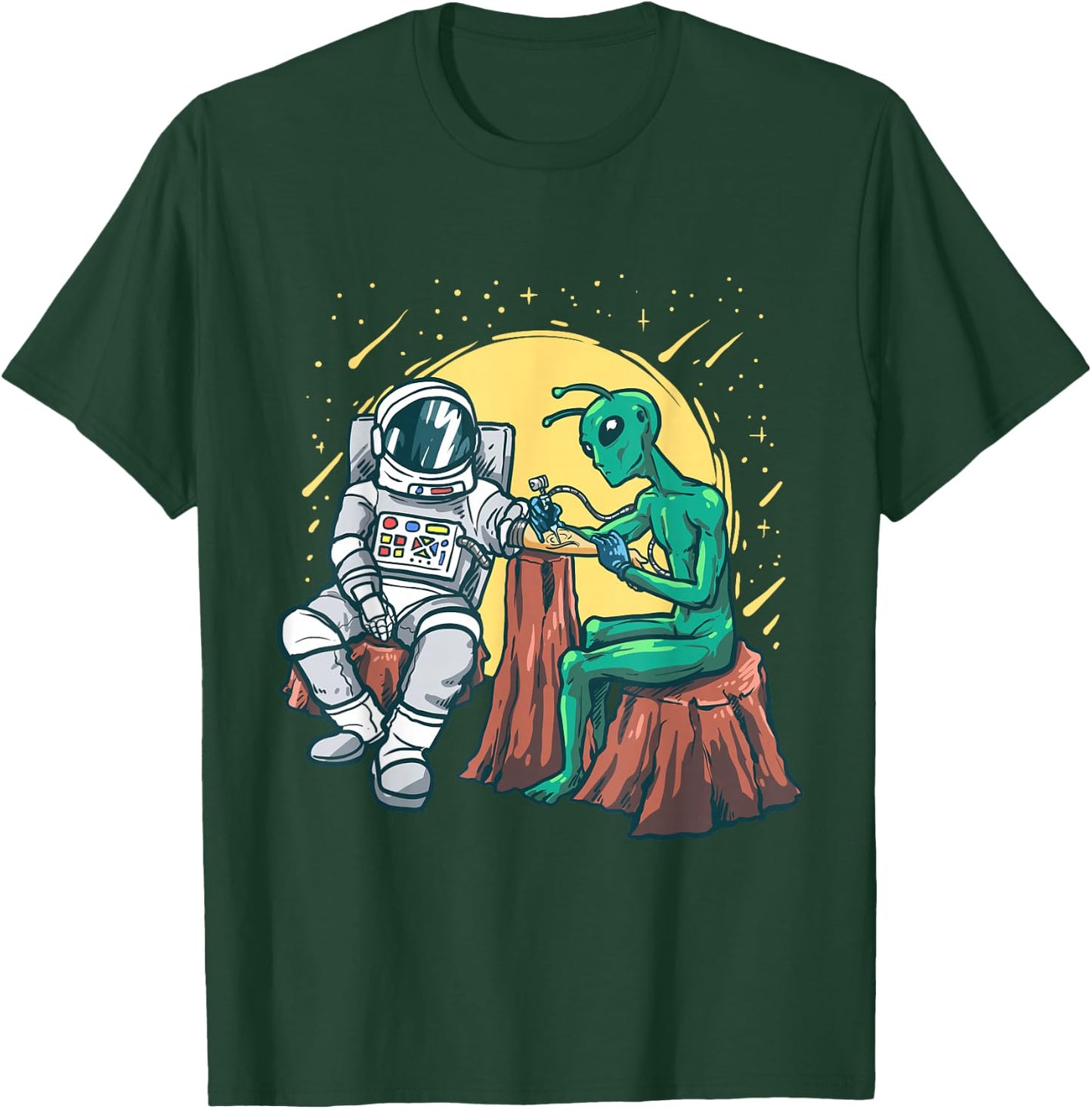 Alien Tattooed Astronaut Ink Tattoo Artist T-Shirt - T-Shirt | Forest