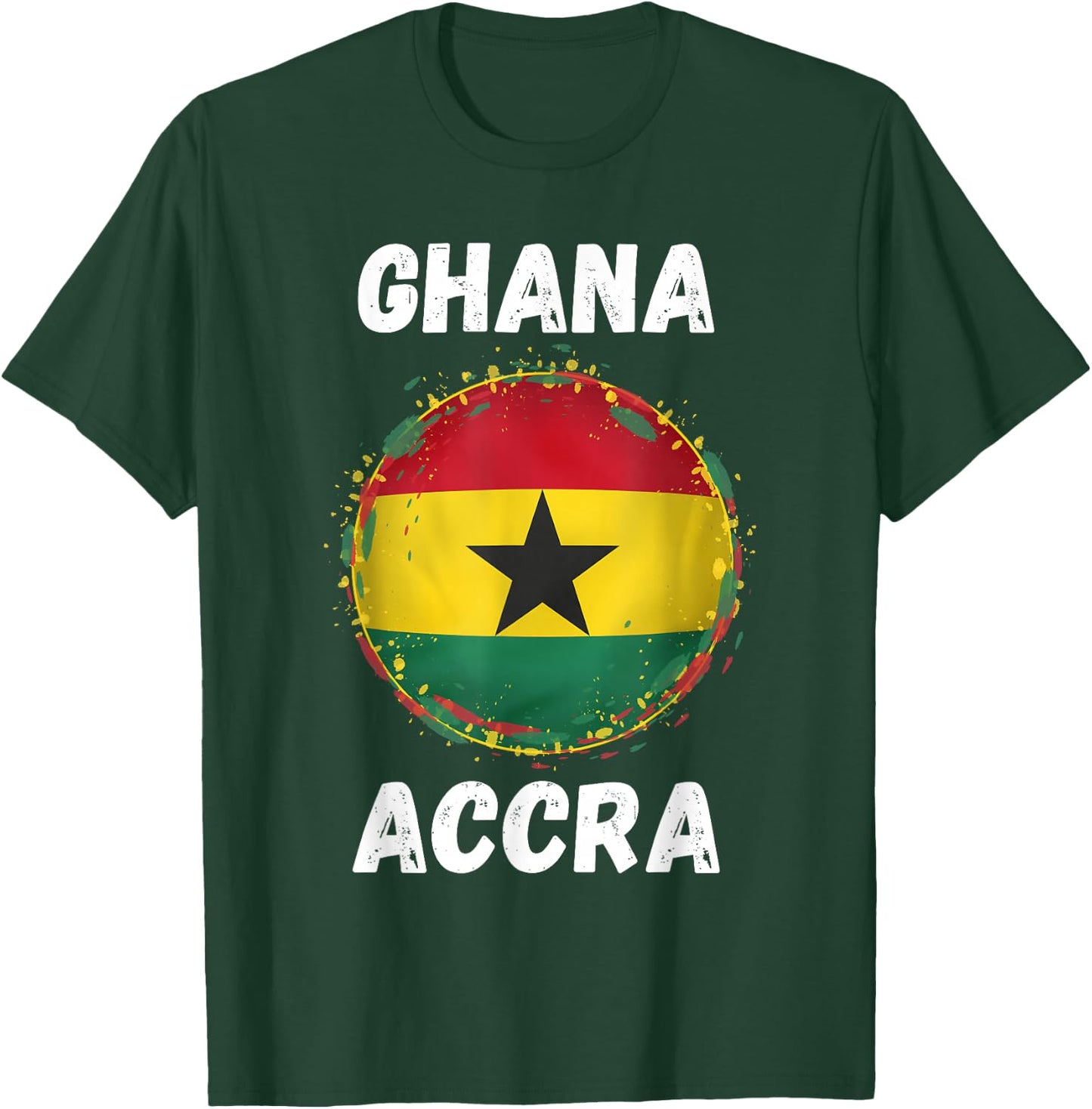Accra Ghana Retro Vintage Ghanaian Flag Souvenirs T-Shirt - T-Shirt | Forest