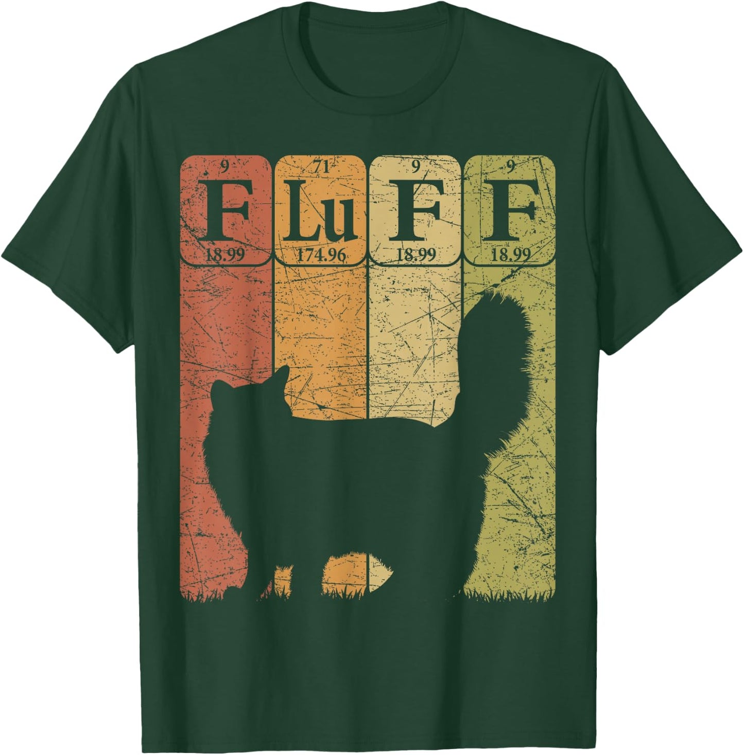 Fluff Cat Periodic Table Elements Cat Lover Cat Scientist T-Shirt - T-Shirt | Forest