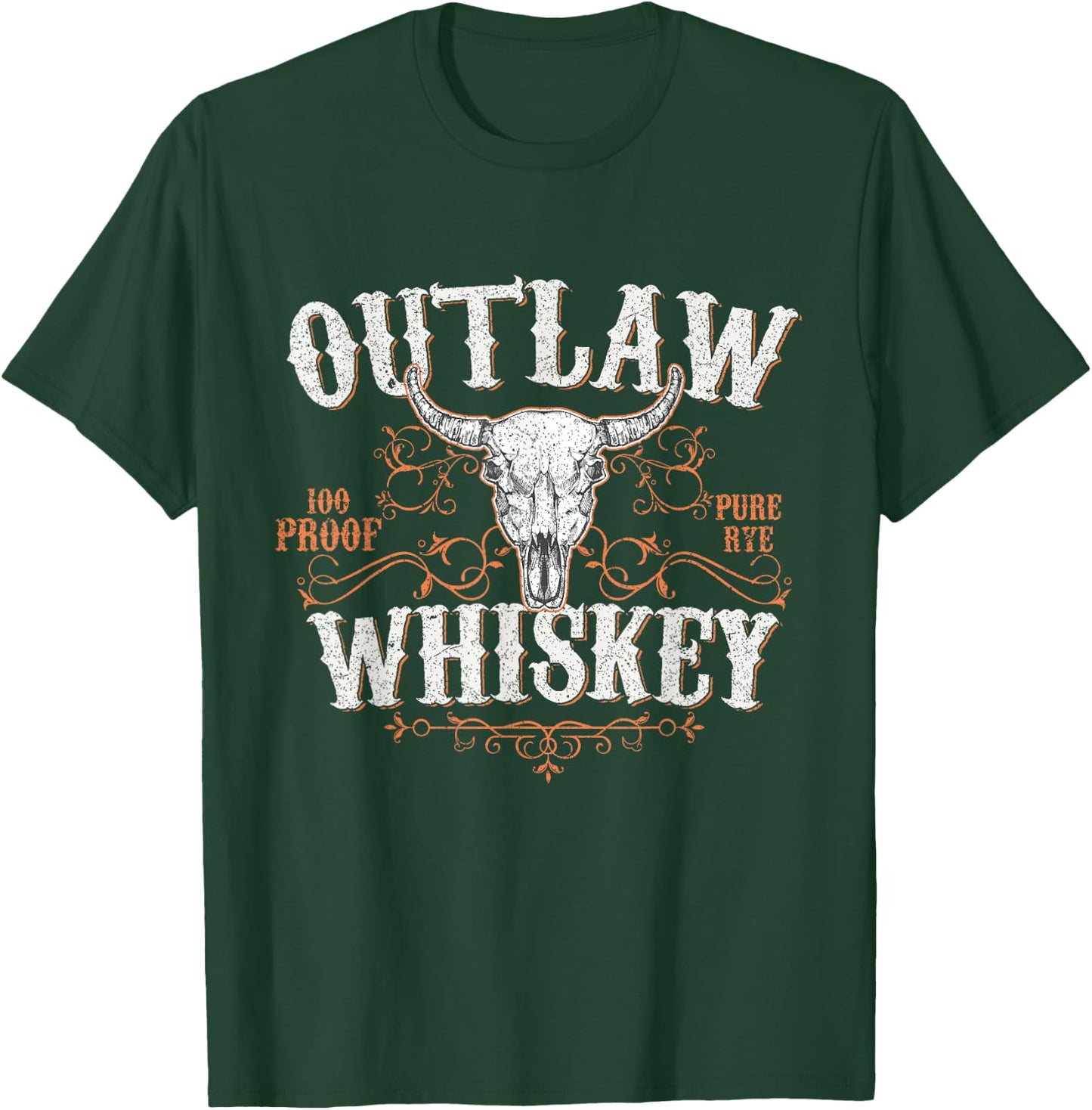 Outlaw Whiskey Country Vintage Graphic T-Shirt - T-Shirt | Forest