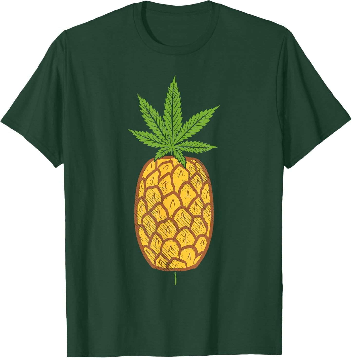 Pineapple Weed Cannabis Funny Marijuana 420 THC Stoner Gift T-Shirt - T-Shirt | Forest