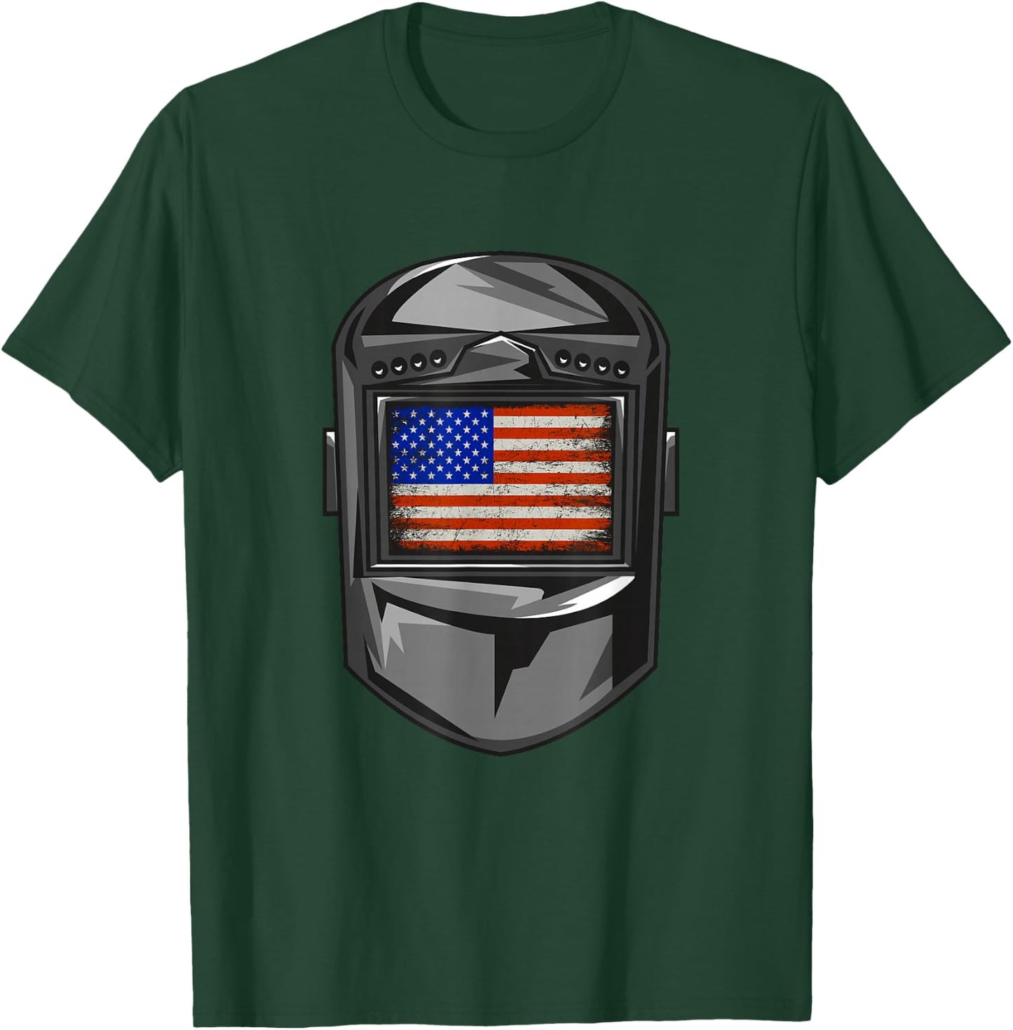 Welder American Flag T-Shirt - T-Shirt | Forest