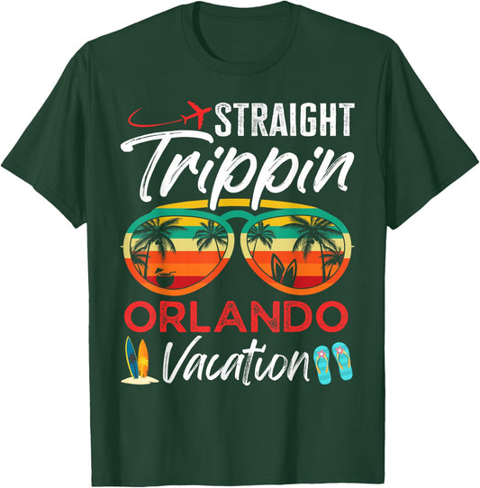 Straight Trippin Orlando Couples Family Vacation Group Trip T-Shirt - T-Shirt | Forest