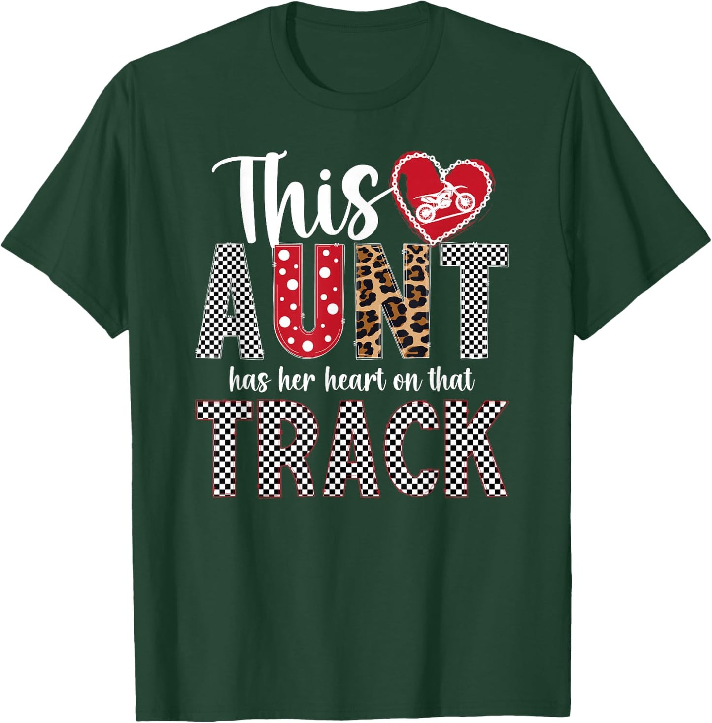 On That Track Motocross Aunt Motocross Rider Auntie T-Shirt - T-Shirt | Forest