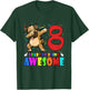Funny 8th Birthday Party Dabbing Pug 8 Years Old Girls Boys T-Shirt - T-Shirt | Forest
