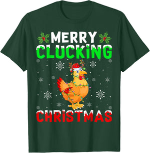 Matching Family Santa Chicken Merry Clucking Christmas T-Shirt - T-Shirt | Forest