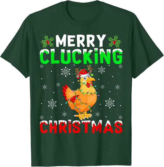 Matching Family Santa Chicken Merry Clucking Christmas T-Shirt - T-Shirt | Forest