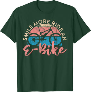 Electric cycling, smile, more ride an e-bike T-Shirt - T-Shirt | Forest
