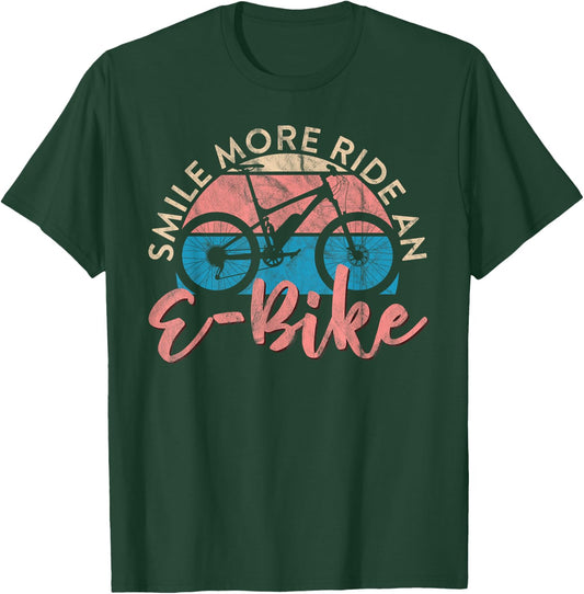 Electric cycling, smile, more ride an e-bike T-Shirt - T-Shirt | Forest