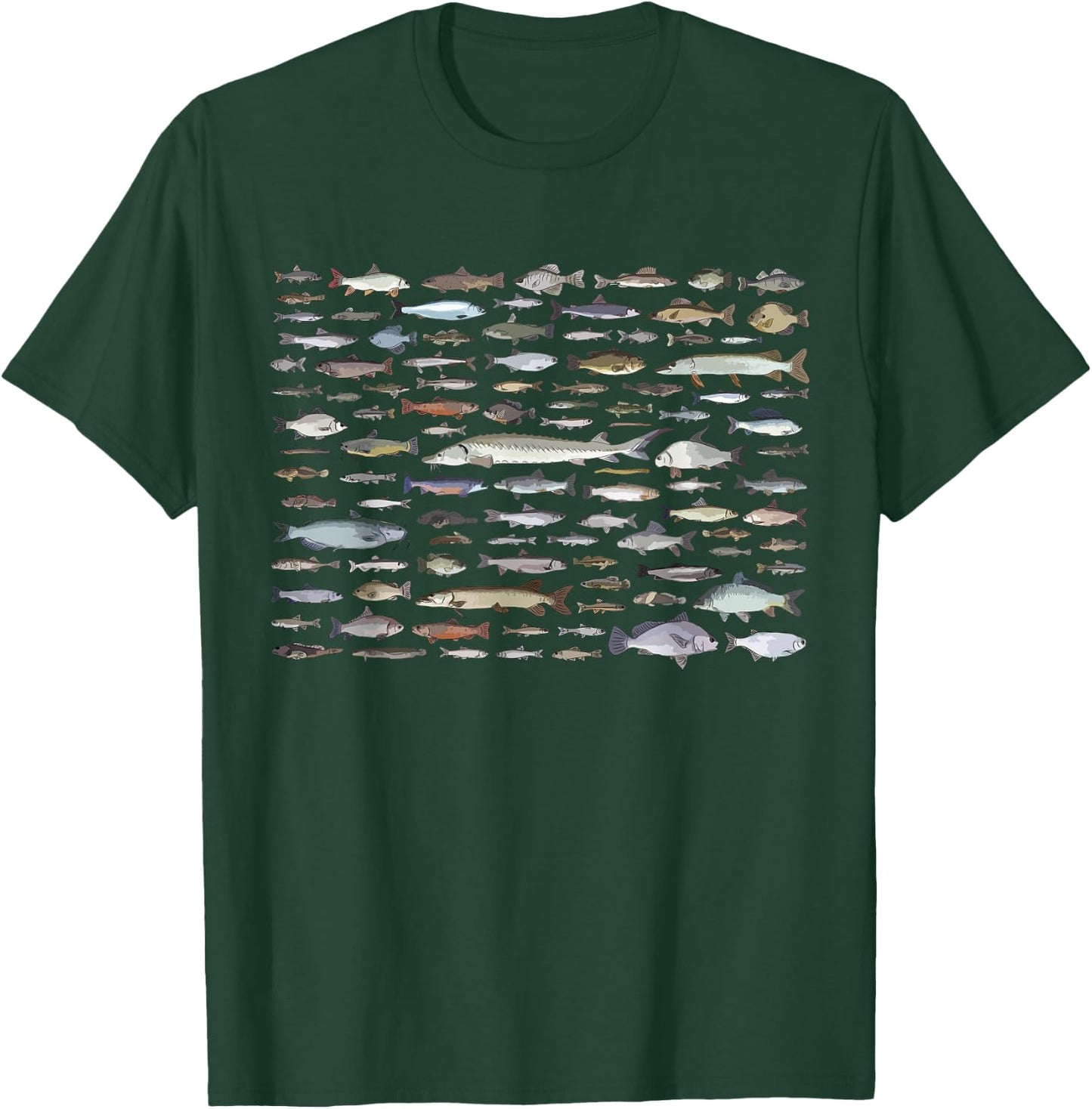 100 Types Of Freshwater Fish Species Fishing T-Shirt - T-Shirt | Forest