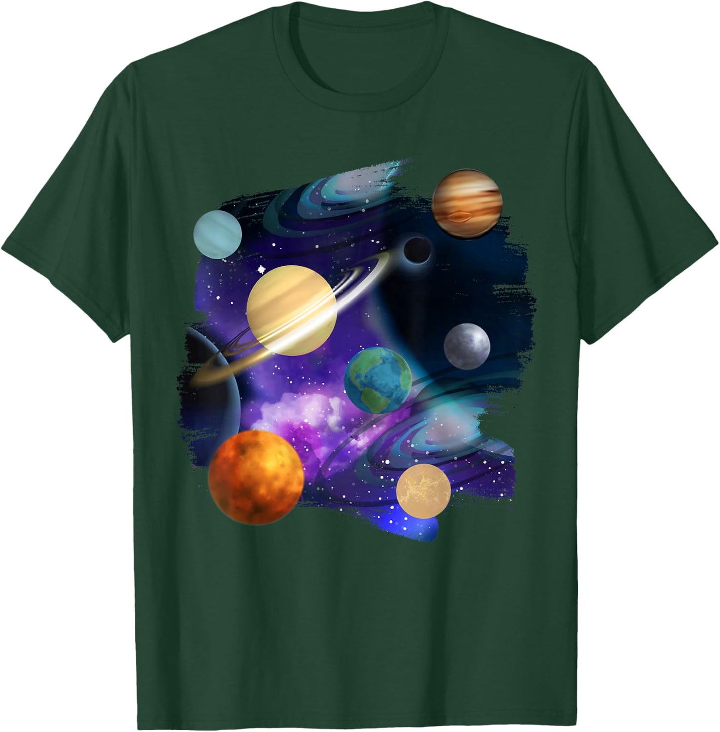 Colorful Solar System Graphic Space T-Shirt - T-Shirt | Forest