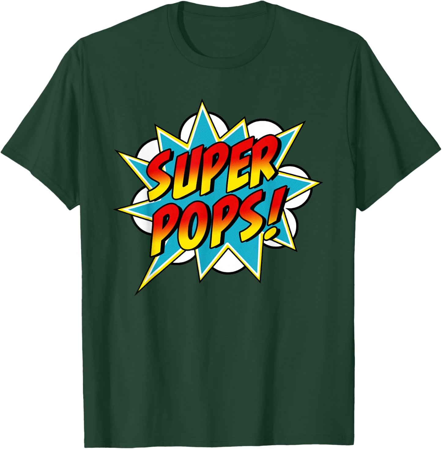 Super Pops Comic Book Superhero Father's Day T-Shirt - T-Shirt | Forest