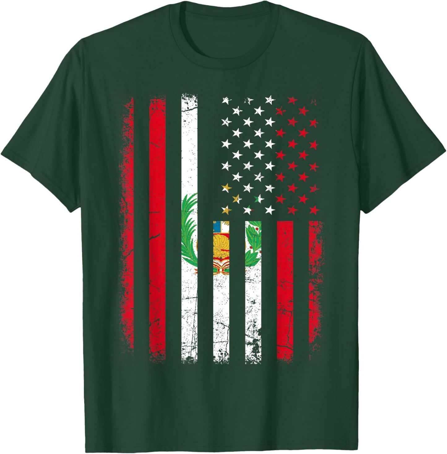Peruvian American Flag Peruvian Roots Peru America Small T-Shirt - T-Shirt | Forest