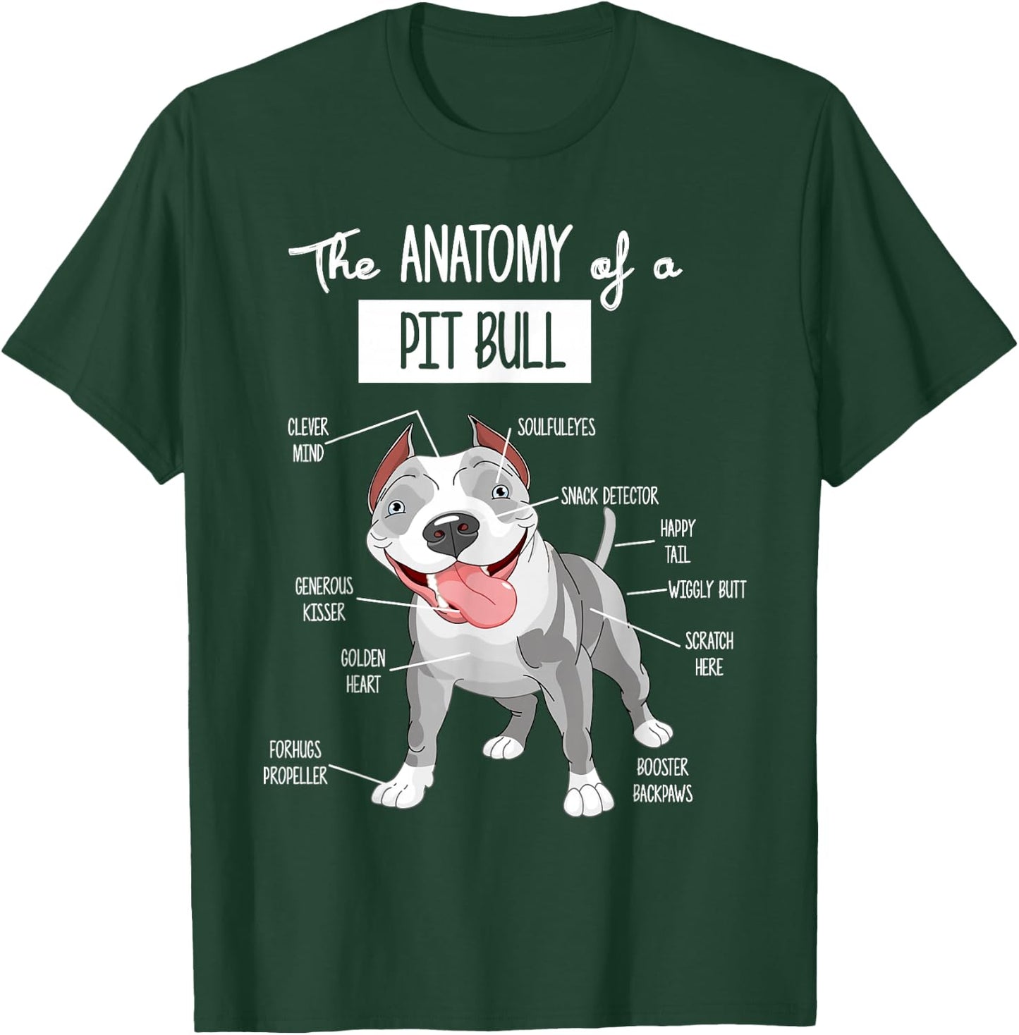 Anatomy Of A Pitbull Dog Lover T-Shirt - T-Shirt | Forest