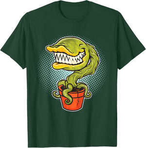 Piranha Plant Retro Video Gaming Art Gift Distressed T-Shirt - T-Shirt | Forest