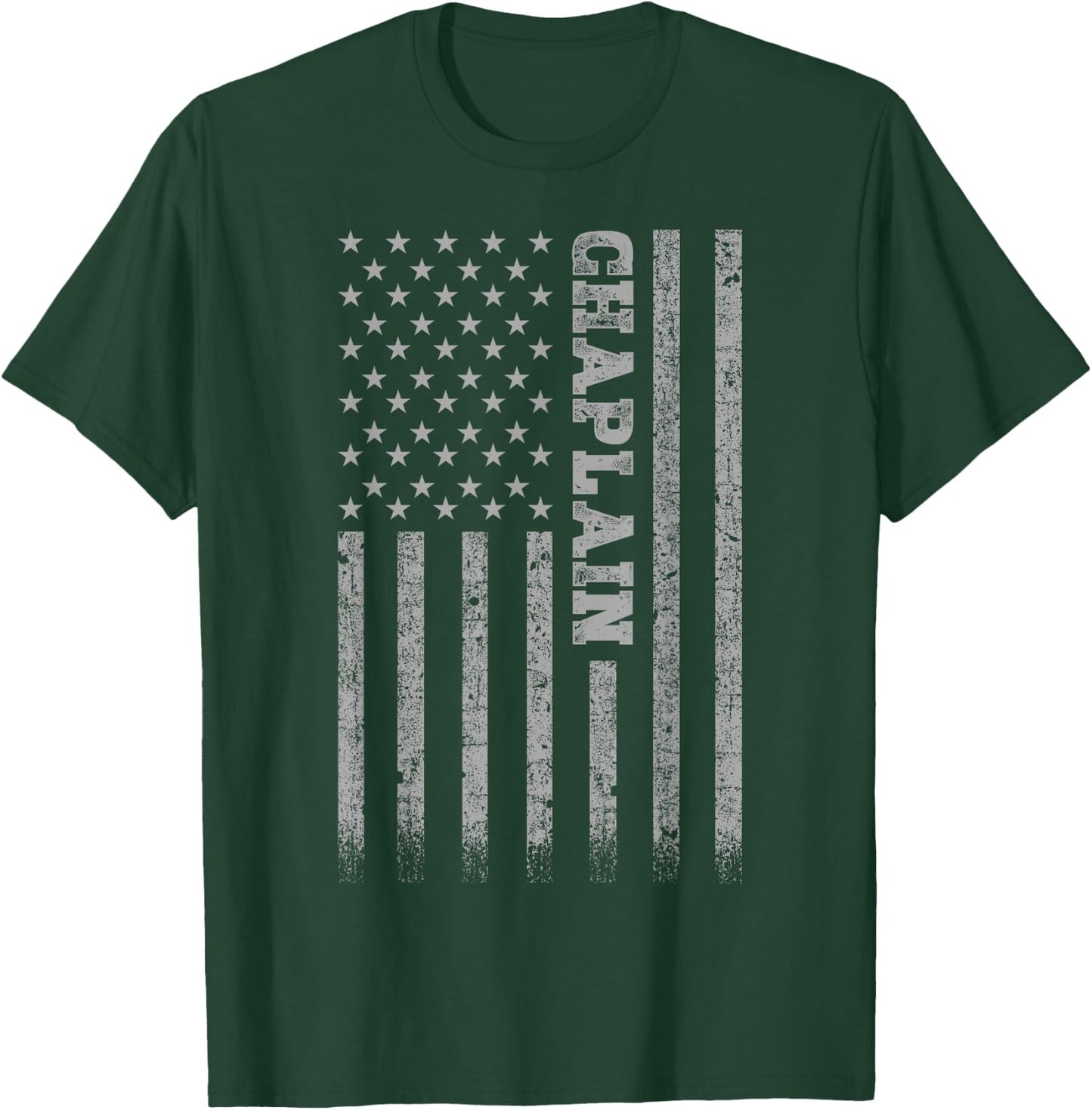 Chaplain American Flag T-Shirt - T-Shirt | Forest