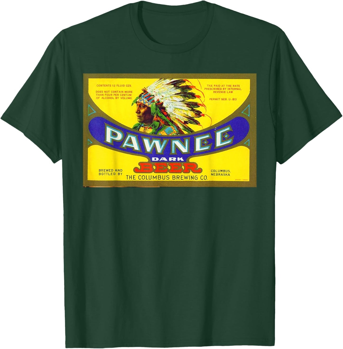 Vintage Pawnee Beer Advertising Design T-Shirt - T-Shirt | Forest
