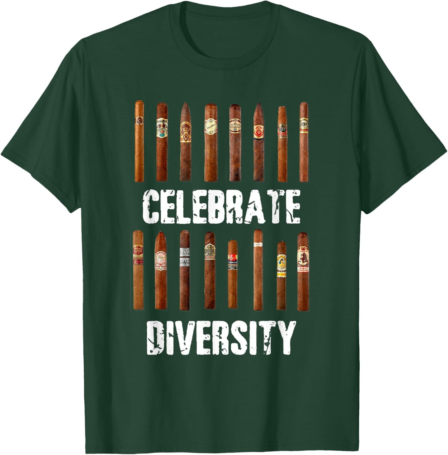 Celebrate Diversity Smoke Cigars Cigar Smoking T-Shirt - T-Shirt | Forest