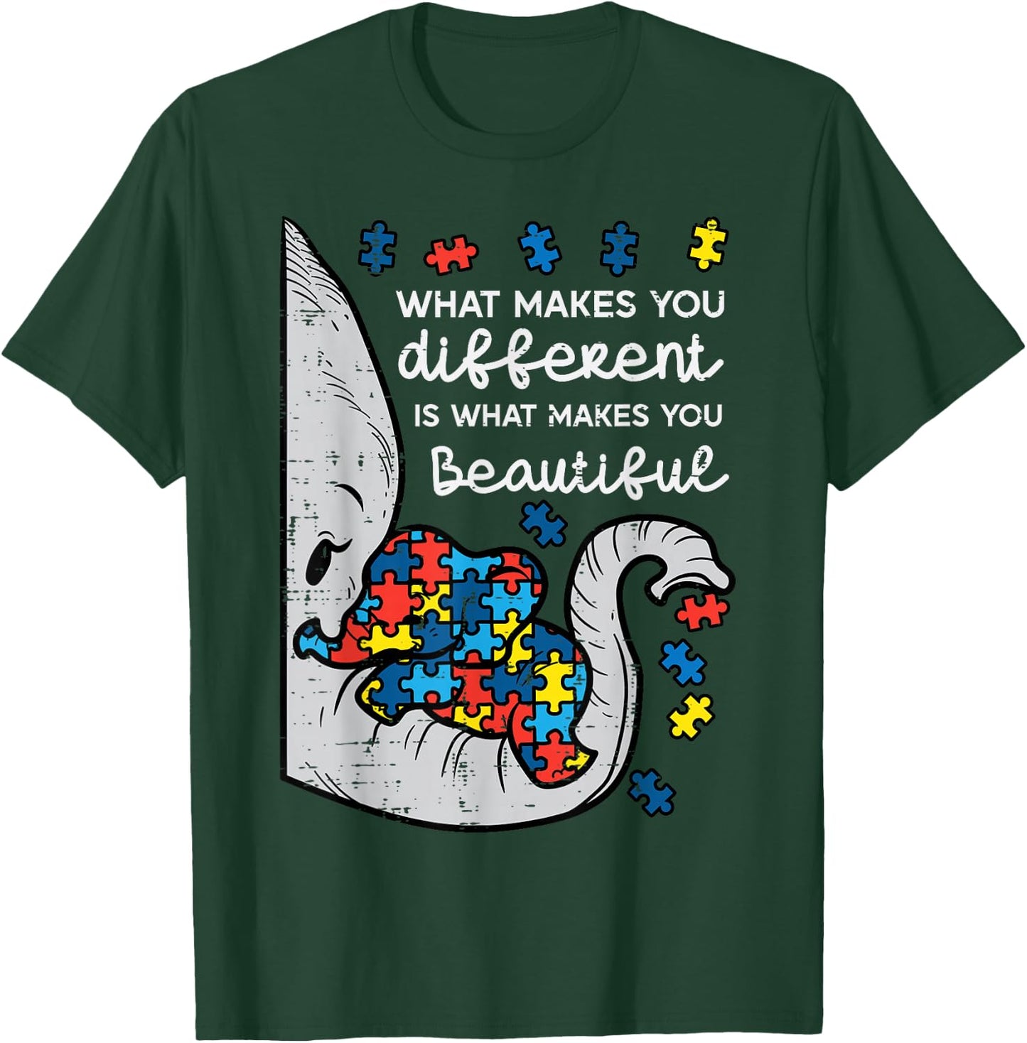 Elephant What Makes You Different Autism Awareness Women Kid T-Shirt - T-Shirt | Forest
