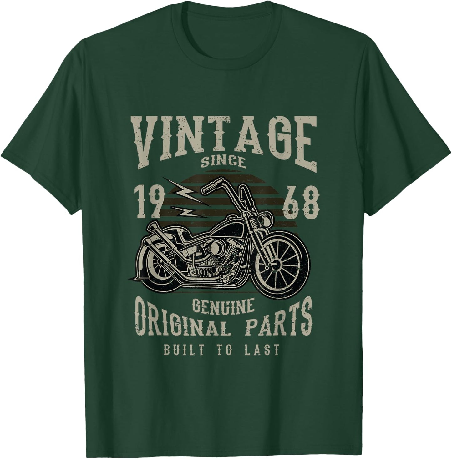 50th Birthday 1968 Vintage Retro Motorcycle Chopper T-Shirt - T-Shirt | Forest