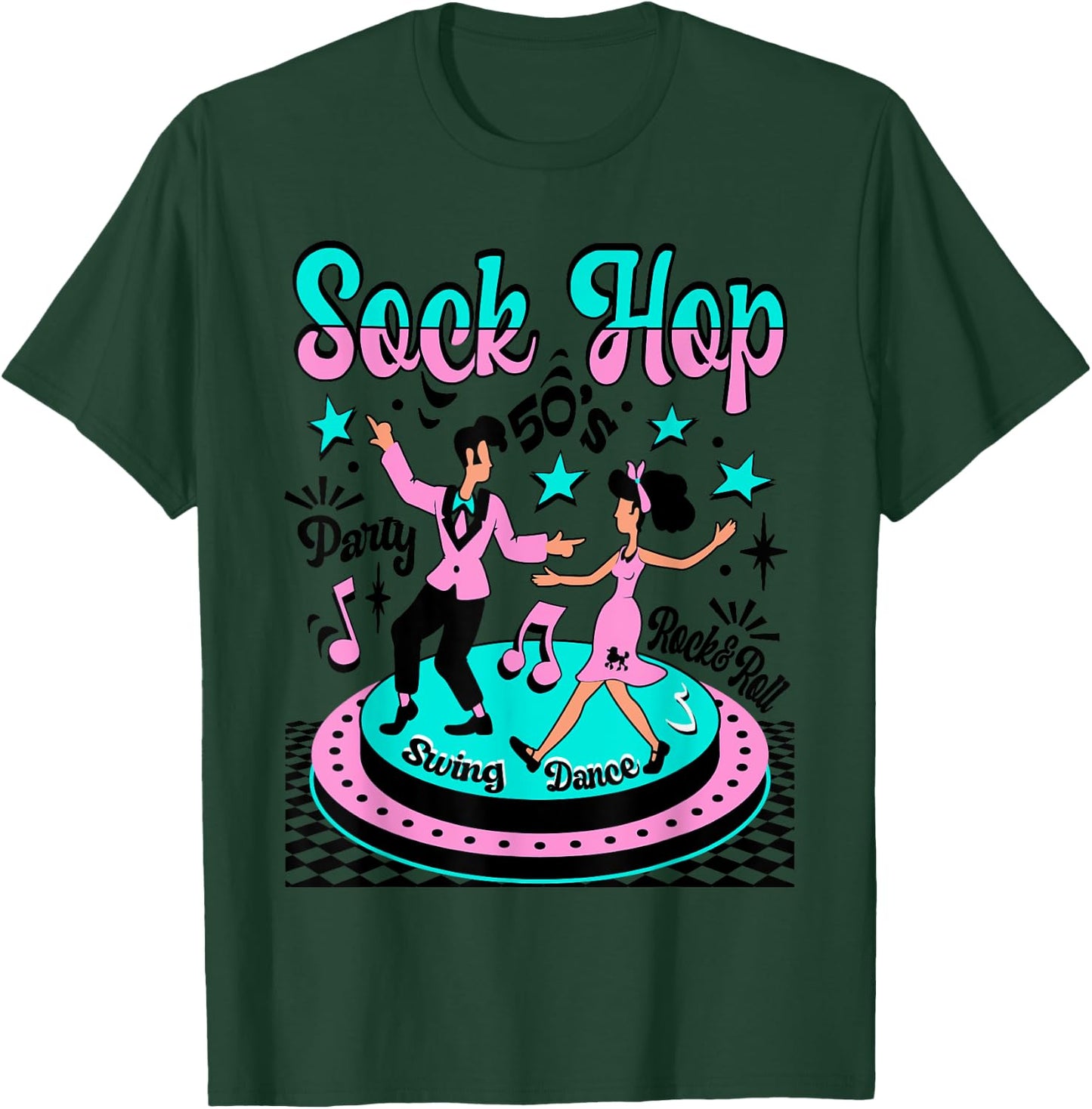 Sock Hop Grandma Party Rockabilly 50s Rock and Roll Doo Wop T-Shirt - T-Shirt | Forest