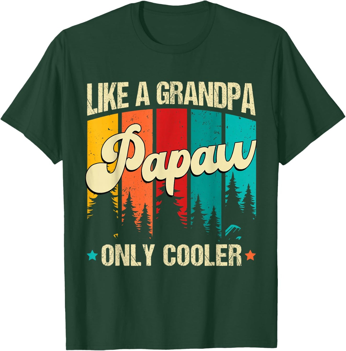Poppy Like A Grandpa Only Cooler Vintage Men Father's Day T-Shirt - T-Shirt | Forest