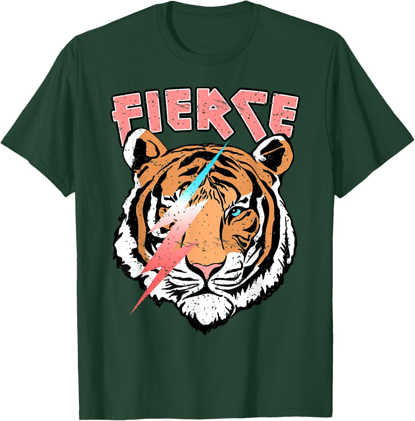 Vintage Retro Fierce Tiger Cool 80's 90's Style Lover Gift T-Shirt - T-Shirt | Forest