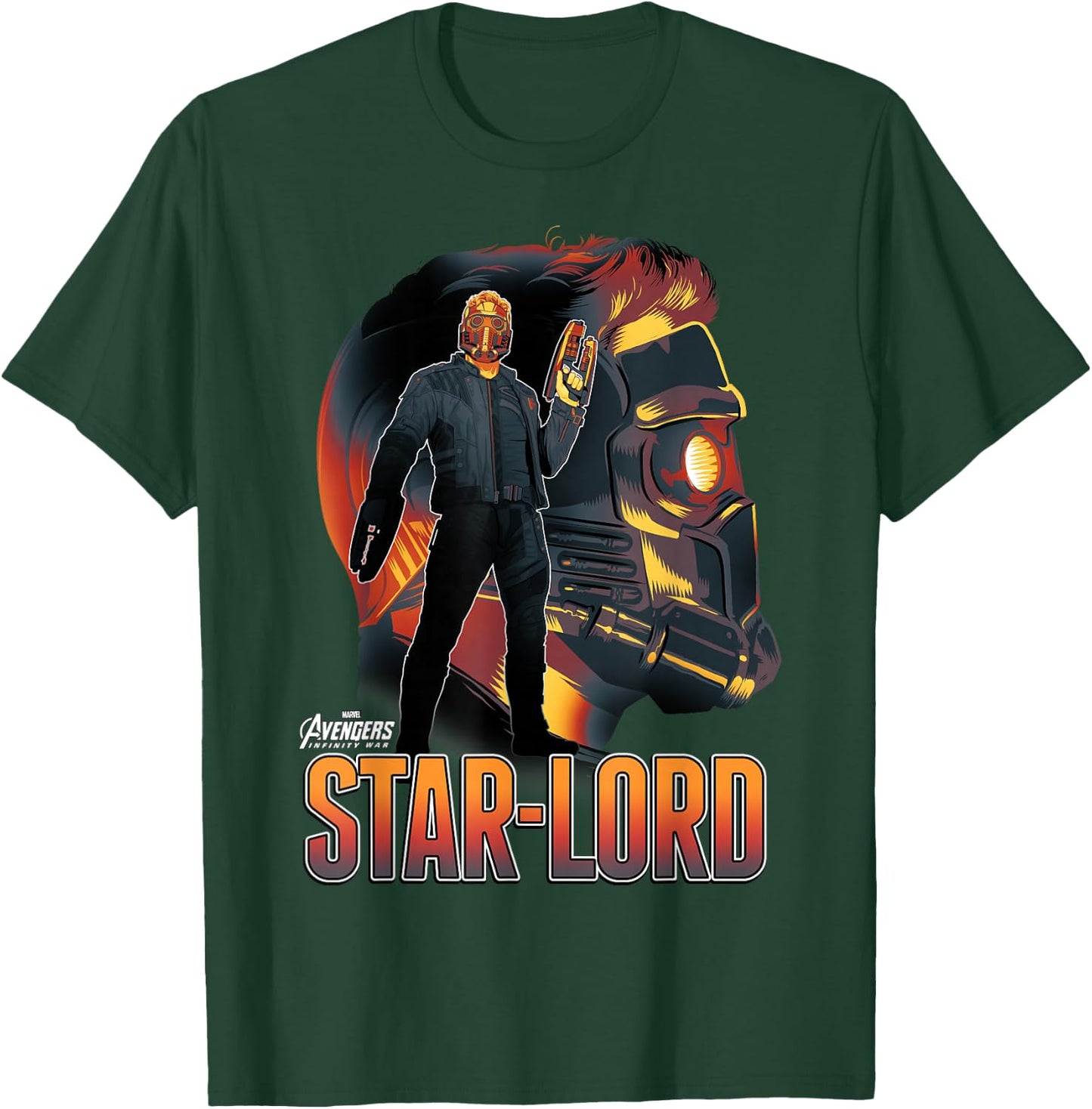 Marvel Infinity War Star-Lord Head Profile Graphic T-Shirt - T-Shirt | Forest