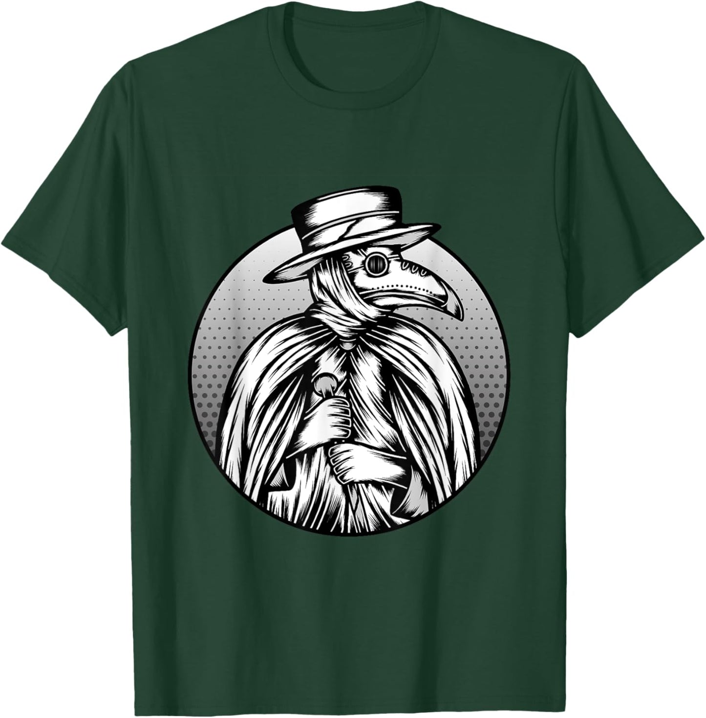Pest Doctor Plague Doctor Bird Mask Medieval Tarot Scary T-Shirt - T-Shirt | Forest