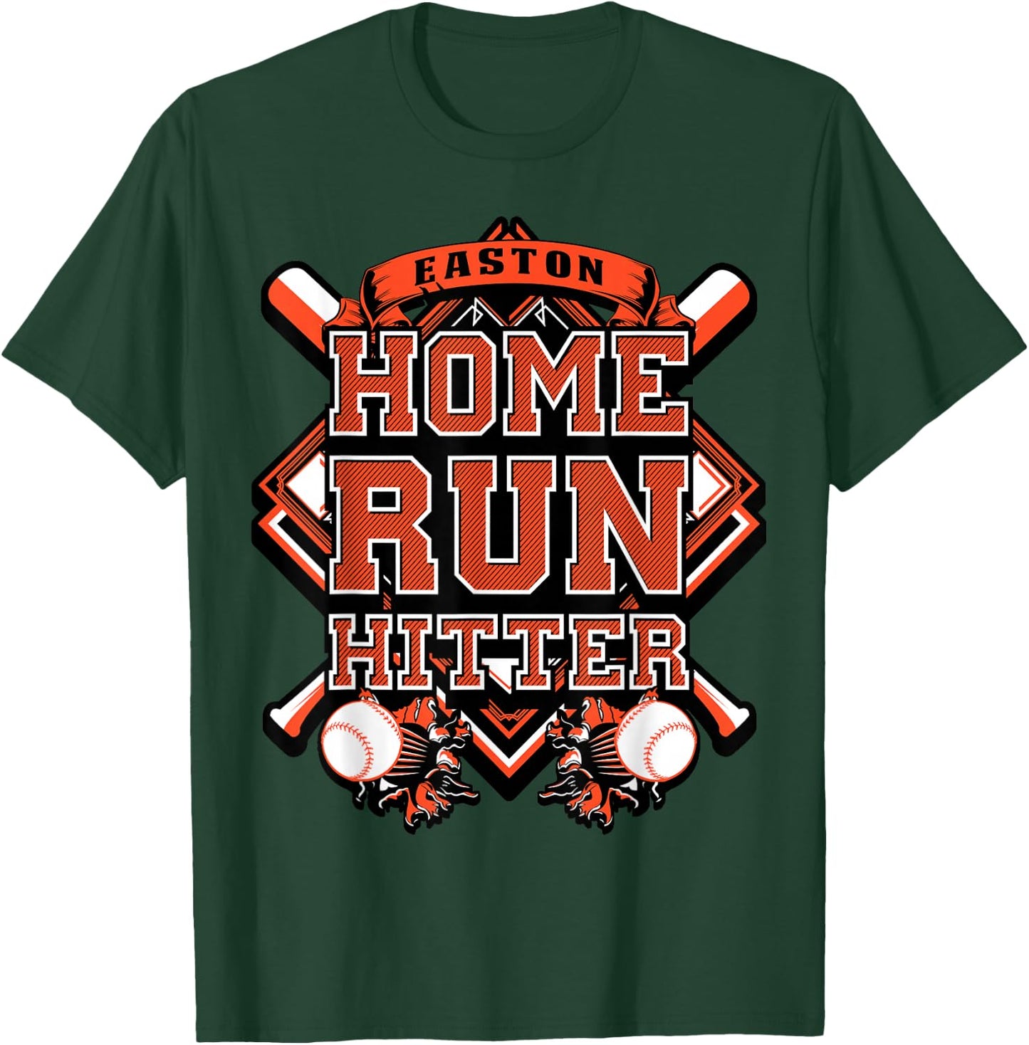 Baseball Shirt Custom Name Easton Youth Birthday Boy Gift T-Shirt - T-Shirt | Forest