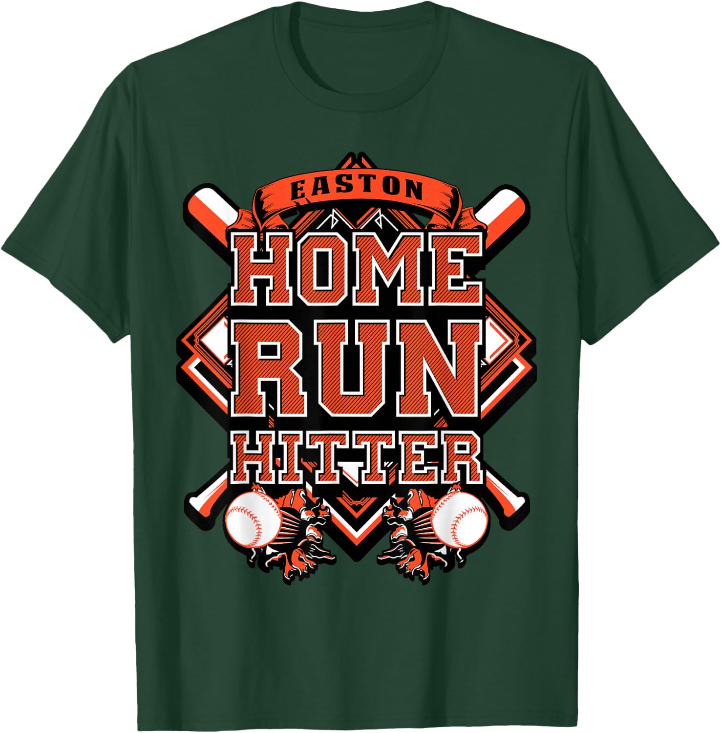 Baseball Shirt Custom Name Easton Youth Birthday Boy Gift T-Shirt - T-Shirt | Forest
