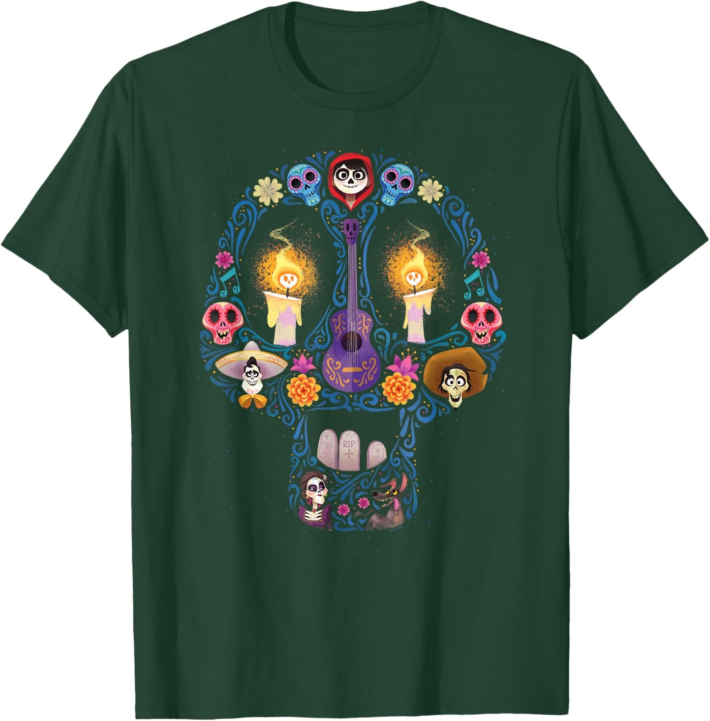 Disney Pixar Coco Land of The Dead Silhouette T-Shirt - T-Shirt | Forest