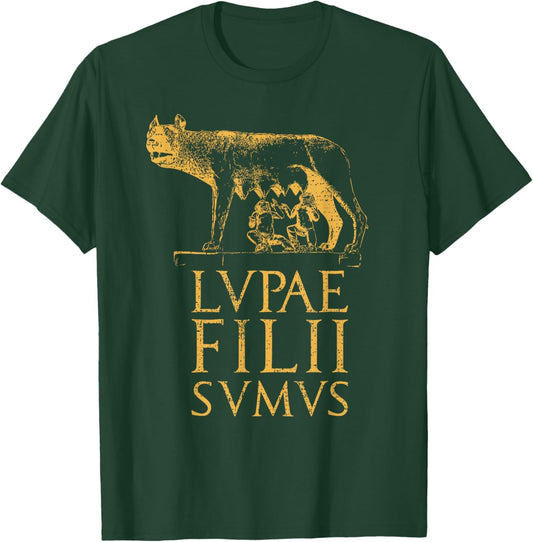 Roman Wolf Ancient Rome Roman Empire Quote T-Shirt - T-Shirt | Forest