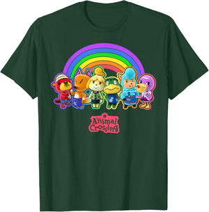 Animal Crossing Pride Rainbow Characters Nintendo Line Up T-Shirt - T-Shirt | Forest