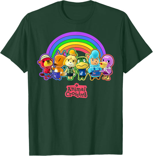 Animal Crossing Pride Rainbow Characters Nintendo Line Up T-Shirt - T-Shirt | Forest