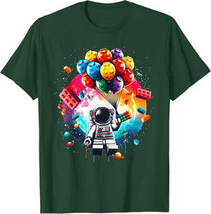 Space Astronaut Master Builder and Funny Building Blocks T-Shirt - T-Shirt | Forest