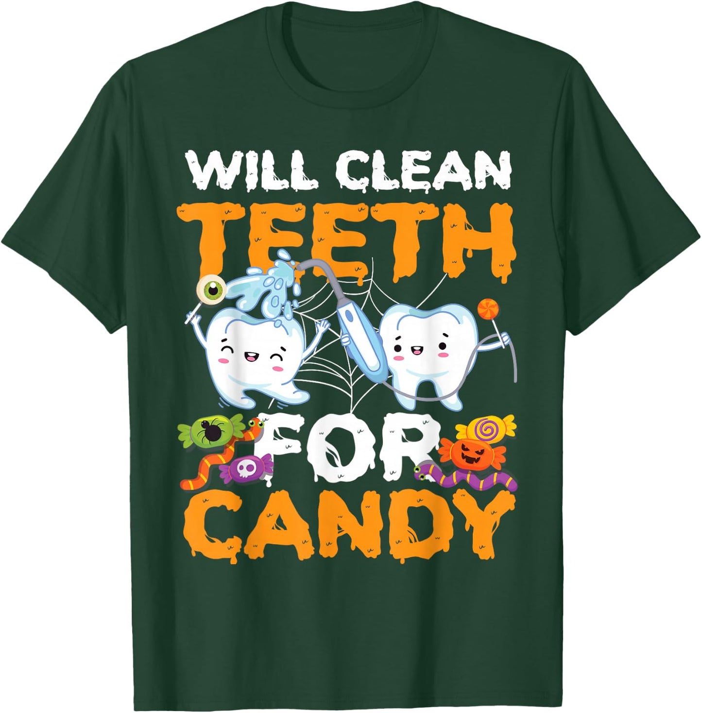 Dentist Dental Assistant Hygienist Halloween Tooth T-Shirt - T-Shirt | Forest