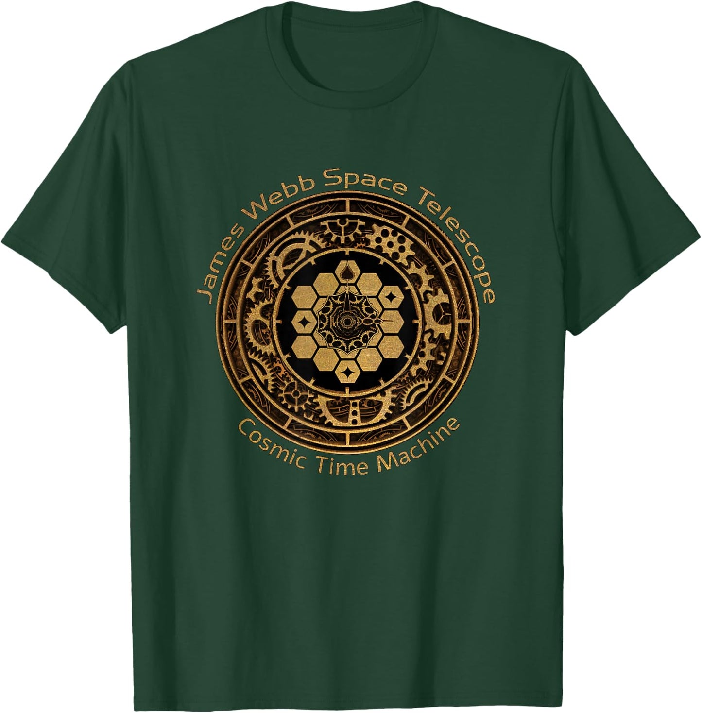 JWST James Webb Space Telescope Cosmic time Machine (Brass) T-Shirt - T-Shirt | Forest