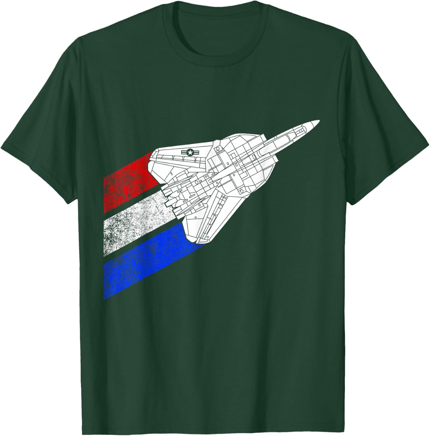 Vintage American Flag F14 Tomcat Airplane Schematic F-14 Jet T-Shirt - T-Shirt | Forest