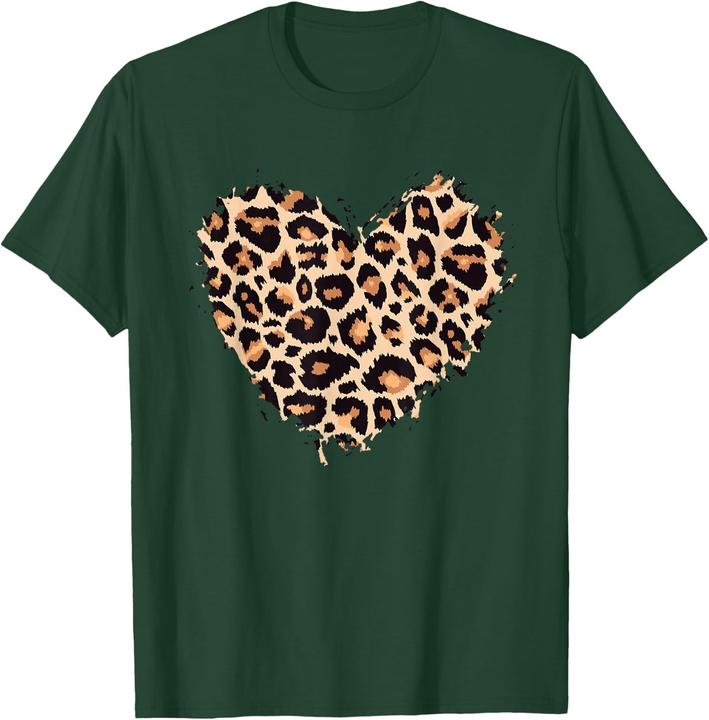 Cheetah Leopard Heart Girls Animal Print Small T-Shirt - T-Shirt | Forest