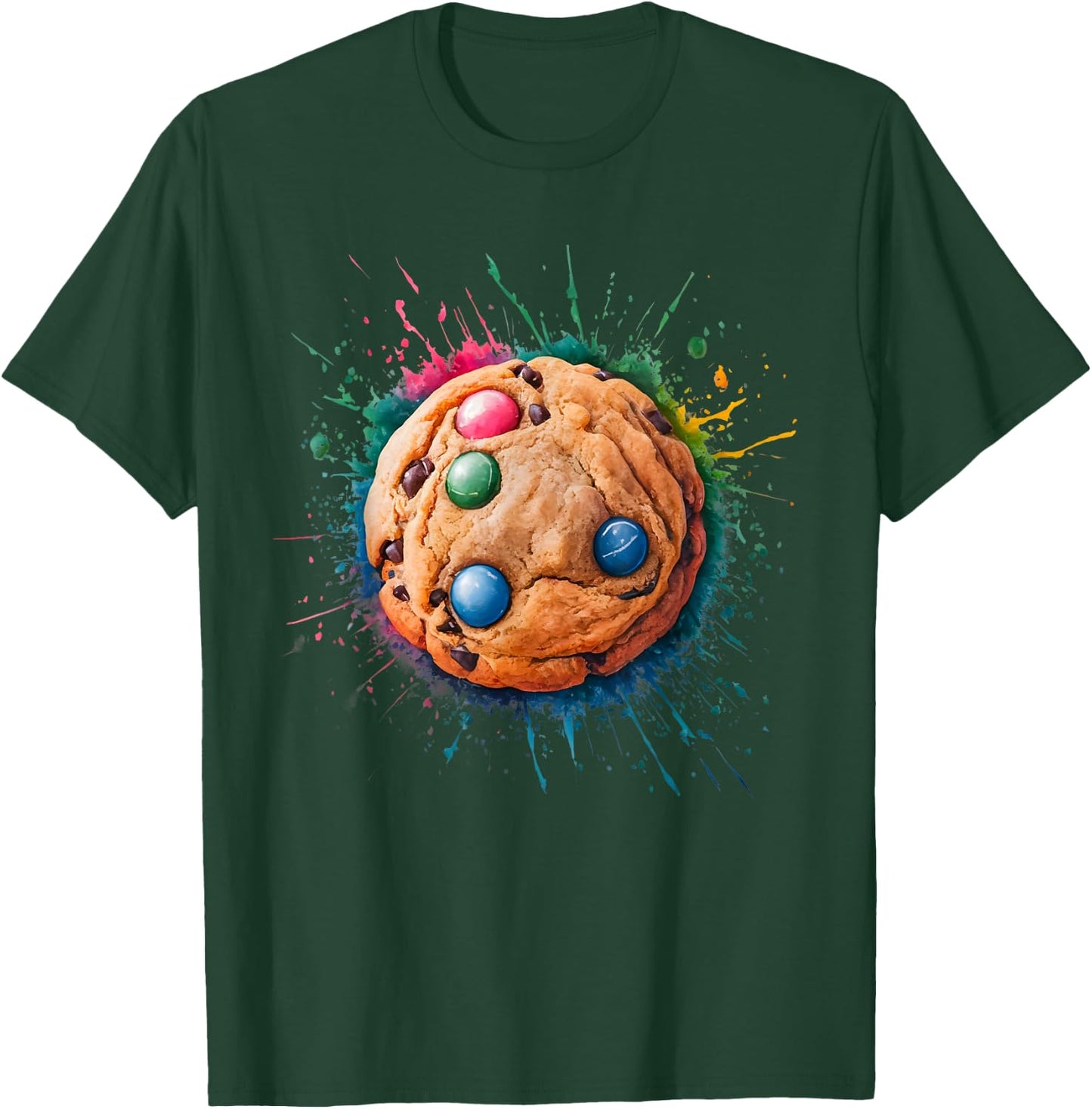 Baking Baker Men Woman Colorful Watercolor Cookie T-Shirt - T-Shirt | Forest
