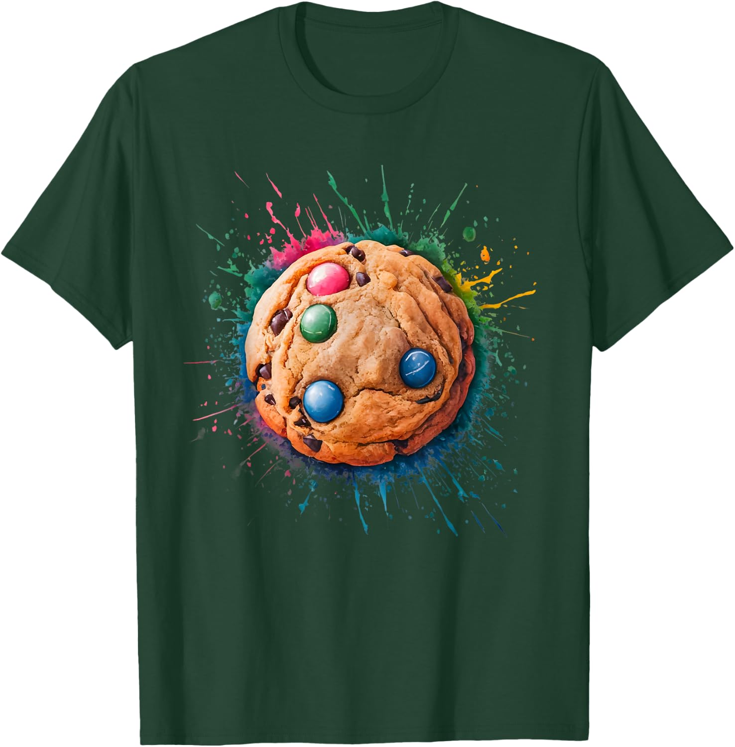 Baking Baker Men Woman Colorful Watercolor Cookie T-Shirt - T-Shirt | Forest