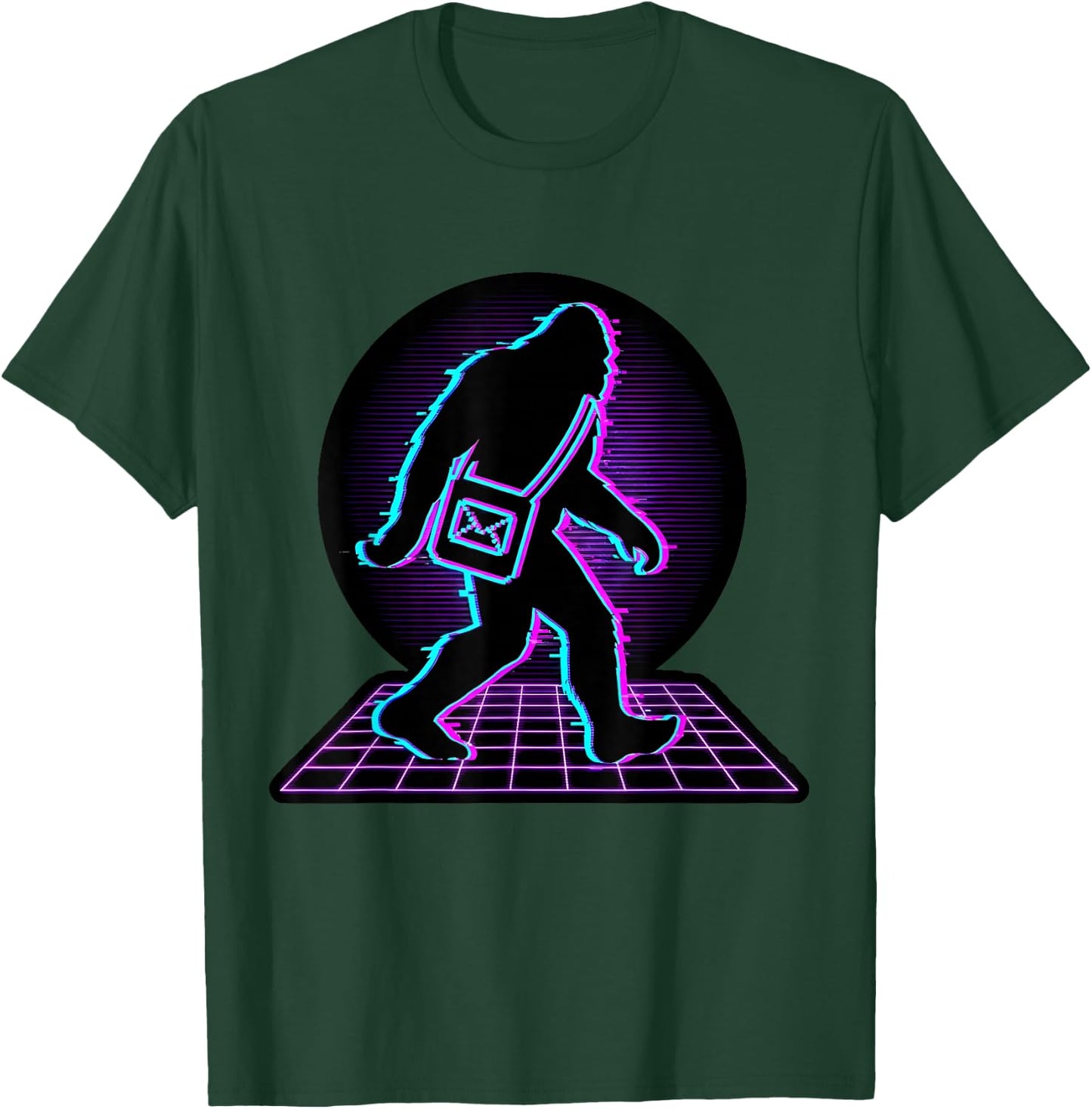 Bigfoot Postal Worker Retro Mail Carrier T-Shirt - T-Shirt | Forest