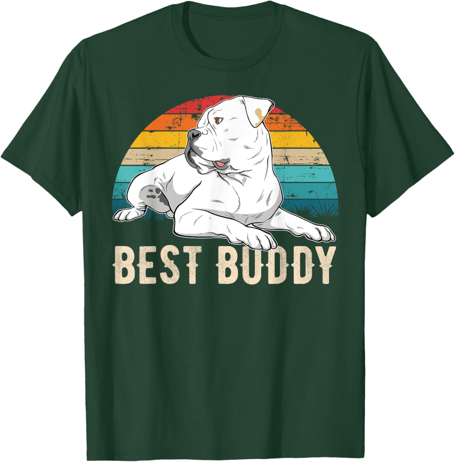 American Bulldog Old Southern White Bulldog Men Women Girls Kids T-Shirt - T-Shirt | Forest