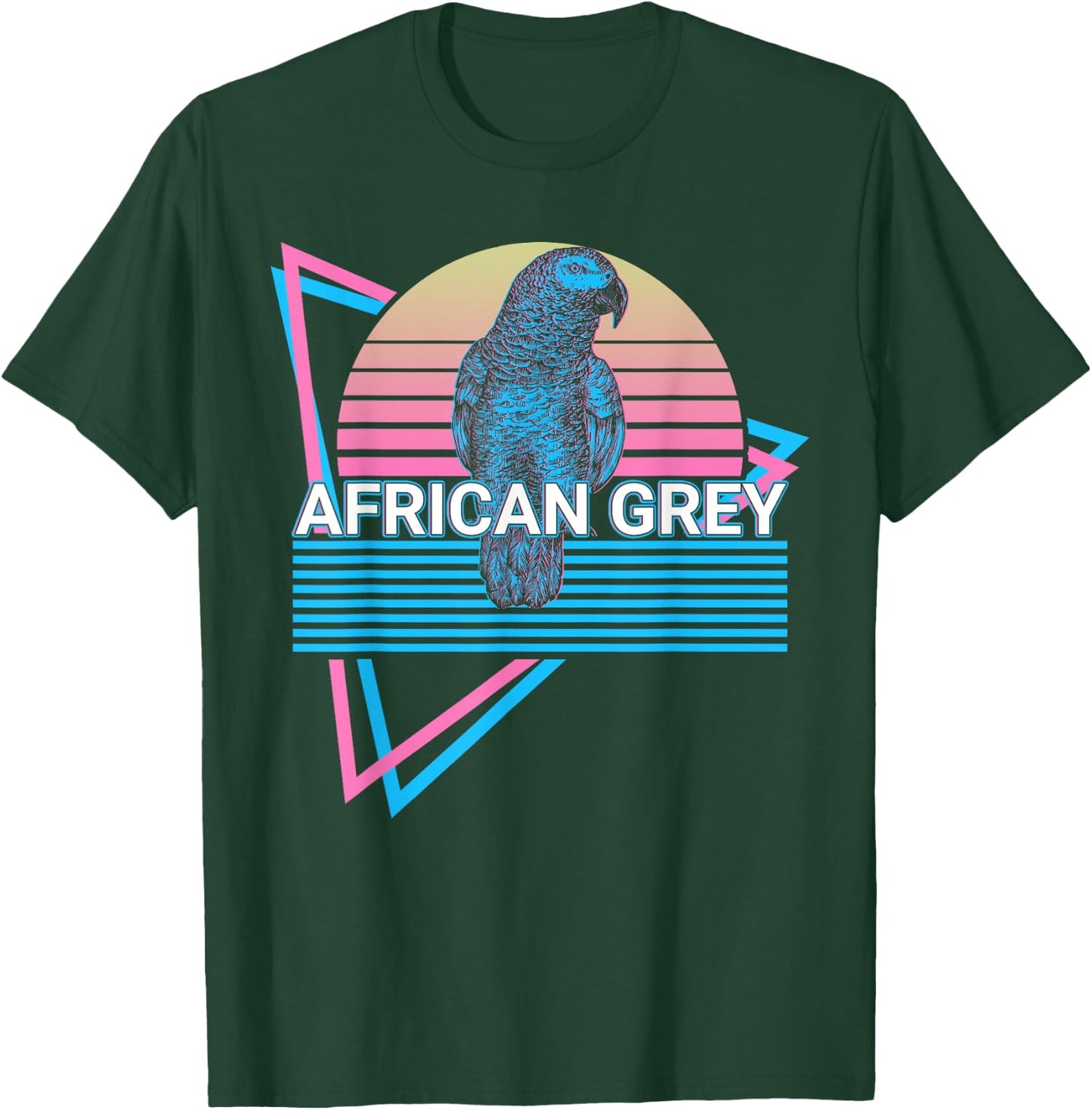 African Grey Parrot Retro T-Shirt - T-Shirt | Forest