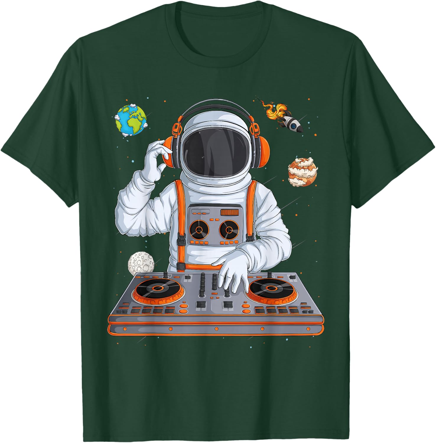 DJ Astronaut Techno Music Lover Outer Space Spaceman Men T-Shirt - T-Shirt | Forest