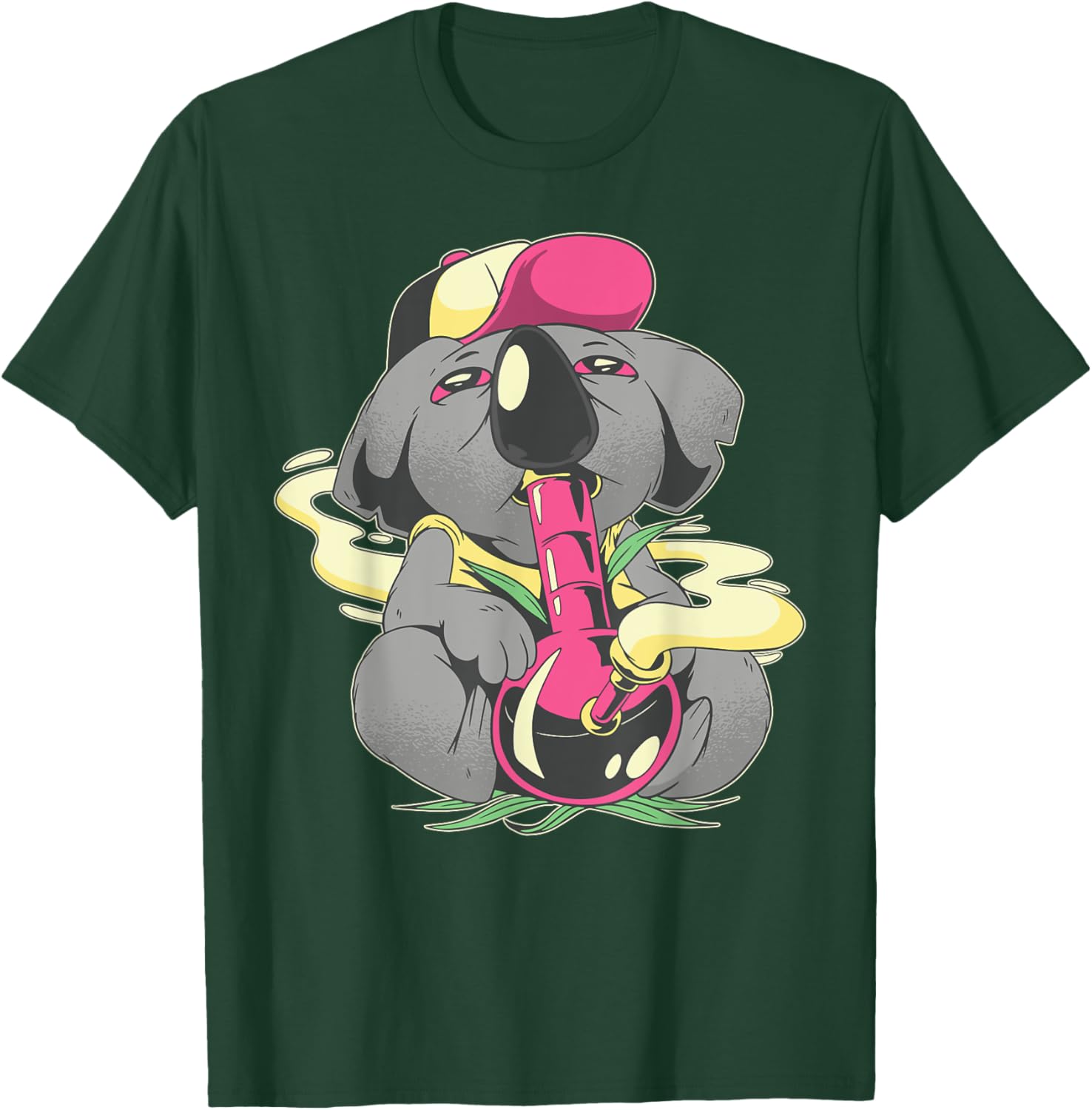 Pothead Koala Smoke Marijuana Bong Kush Stoner Psychadelic T-Shirt - T-Shirt | Forest